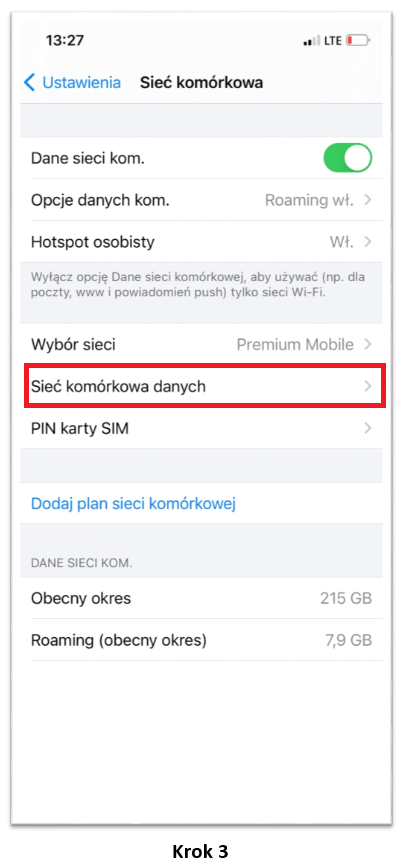 Sieć komórkowa danych