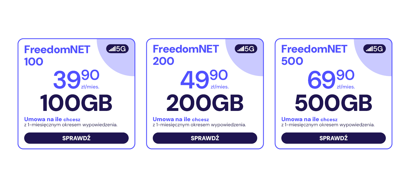 Taryfy FreedomNET PremiumMobile